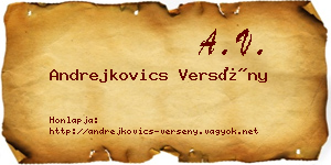 Andrejkovics Versény névjegykártya